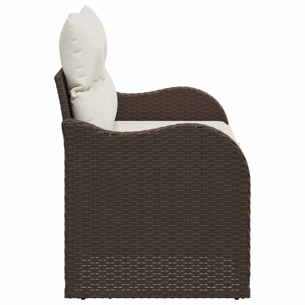 Gartensofa mit Kissen Braun 121 x 62 x 69cm Poly-Rattan